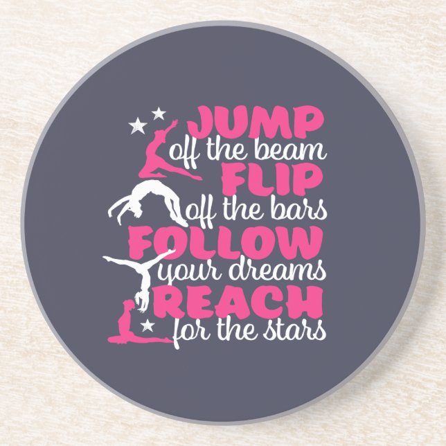 Porta-copos Gymnast Citou Rapariga Saltando Do Feixe (Frente)