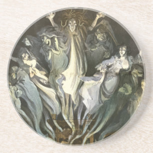 Porta-copos Halloween Antigo, Violinista Esqueleto e Fantasmas