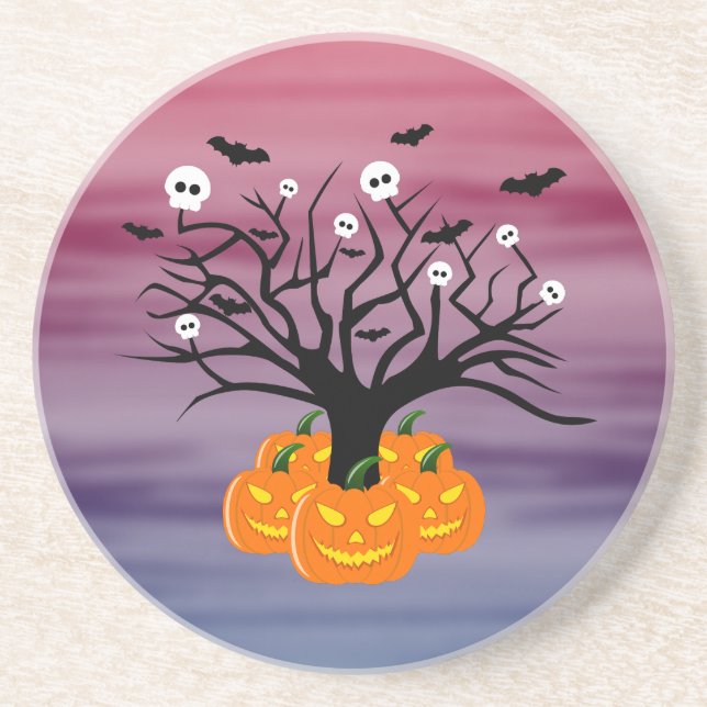 Porta-copos Halloween Pumpkin Jack o’ Lanterna Árvore Morto (Frente)
