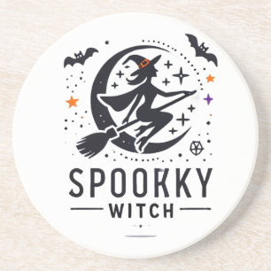 Porta-copos Halloween Spooky Witch Design - Voando na Broom