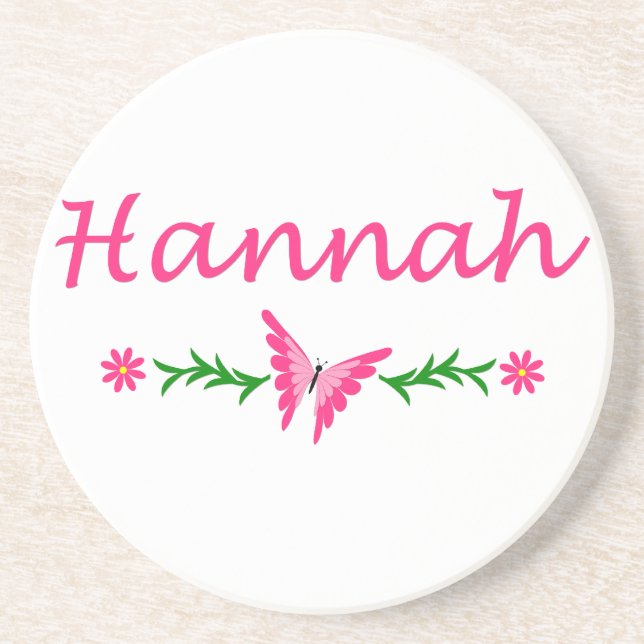 Porta-copos Hannah (borboleta cor-de-rosa) (Frente)
