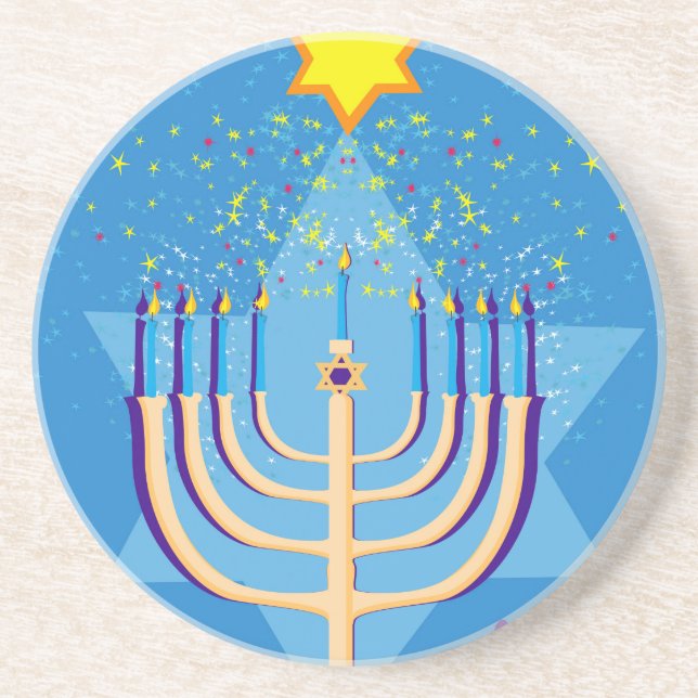 Porta-copos hanukkah menorah (Frente)