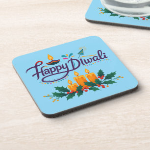 Porta copos Happy Diwali Set 6 pcs