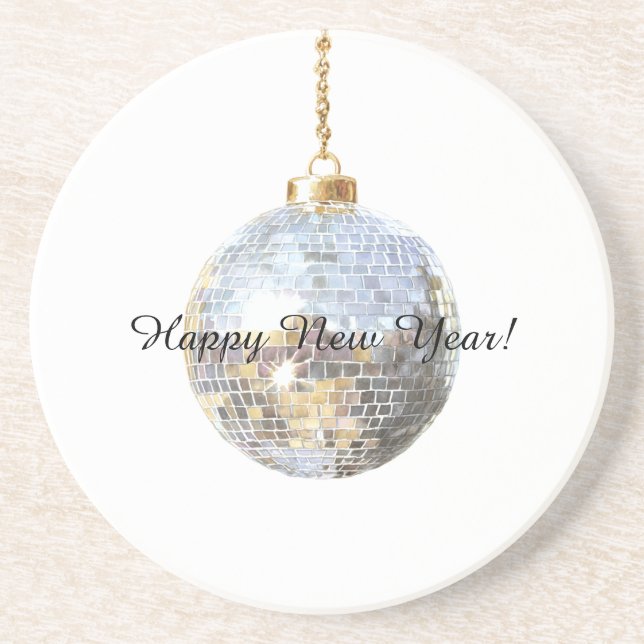Porta-copos Happy New Year Silver Ball (Frente)