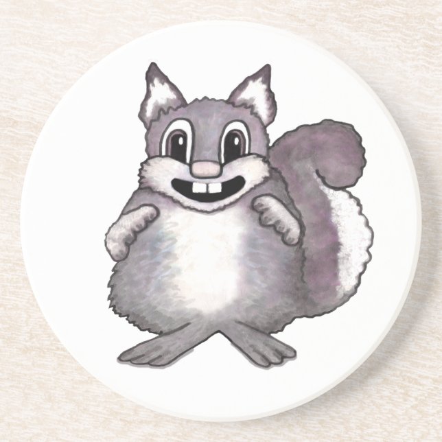 Porta-copos Happy Squirrel Cartoon Drawing  (Frente)