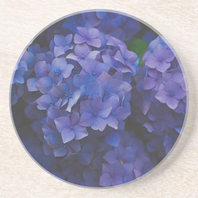 Porta-copos Hidrangea Índigo Crepúsculo Conjunto de Pedras de  (Frente)