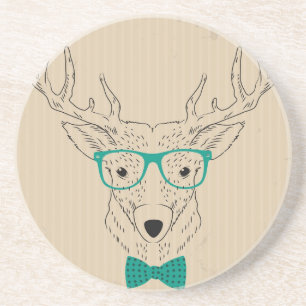 Porta-copos Hipster Reindeer Elk com óculos graciosos Natal