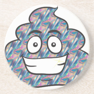 Porta-copos holograma poop emoji