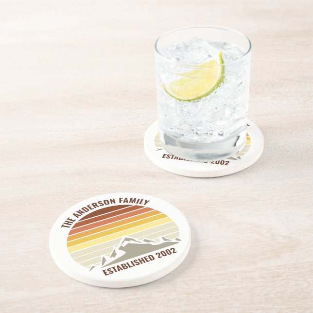 Porta-copos Home Page da Família Personalizada da Montanha Sun (Lateral)