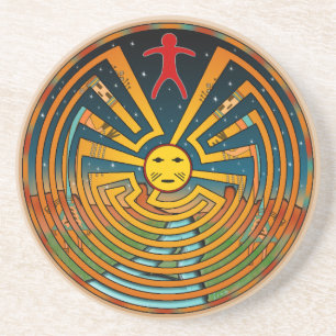 Porta-copos Homem no labirinto