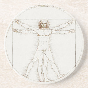 Porta-copos Homem Vitruviano de Leonardo da Vinci Arte Vintage