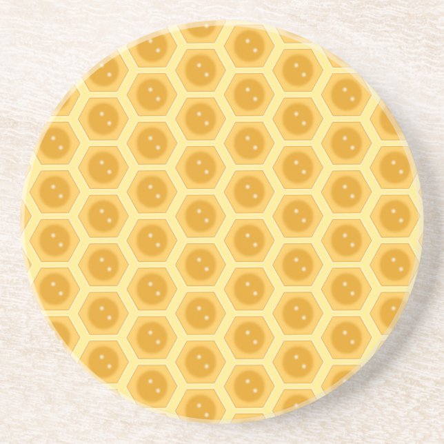 Porta-copos Honeycomb em amarelo (Frente)
