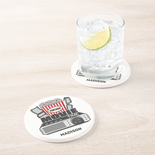 Porta-copos Hora do Filme de Nome Personalizado (Lateral)