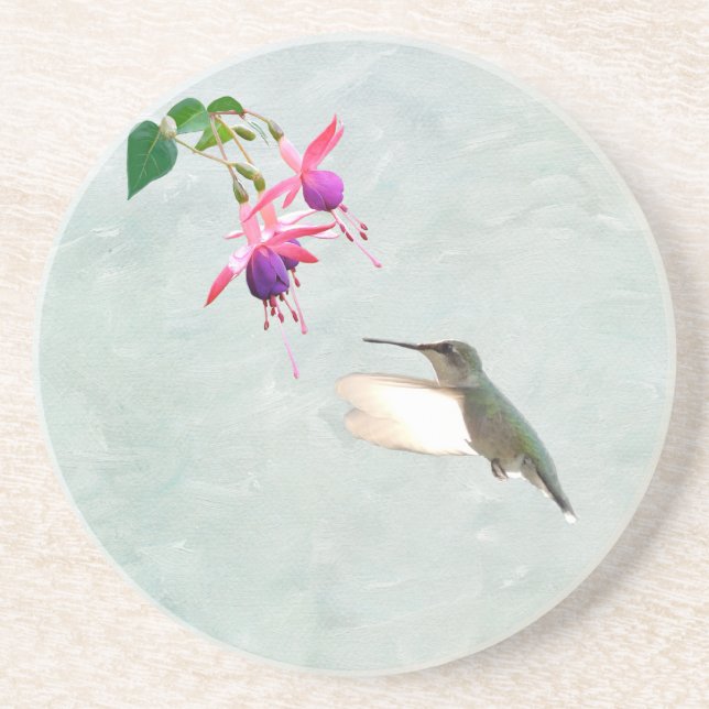 Porta-copos Hummingbird e Fuschia (Frente)