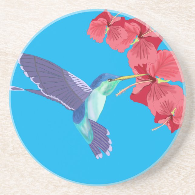 Porta-copos Hummingbird e Red Hibiscus (Frente)