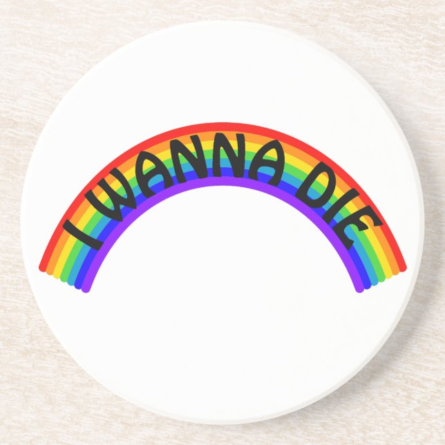 Porta-copos I Wanna Die - Rainbow (Frente)