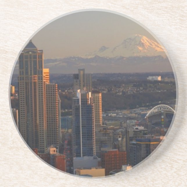 Porta-copos Ideia aérea da skyline 2 da cidade de Seattle (Frente)