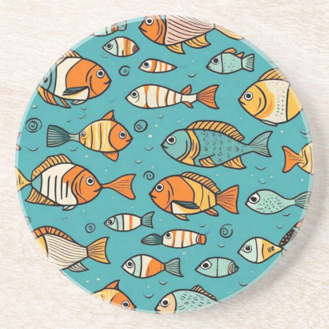 Porta-copos Ideias de presentes de padrão de peixe (Frente)