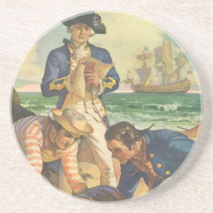 Porta-copos Ilha do Tesouro, Contos de Fadas Piratas Vintage