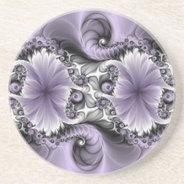 Porta-copos Ilusão Lilás Arte Floral Abstrata Fantasia Fractal