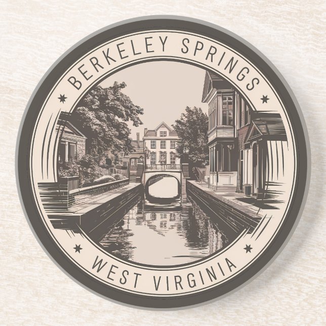 Porta-copos Ilustração de Berkeley Springs West Virginia (Frente)