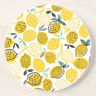 Porta-copos Ilustração de Design de Lemon Summer Vintage