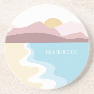 Porta-copos Ilustração de Natureza de Nome Personalizado