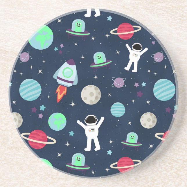 Porta-copos ilustração de padrão espacial (Frente)