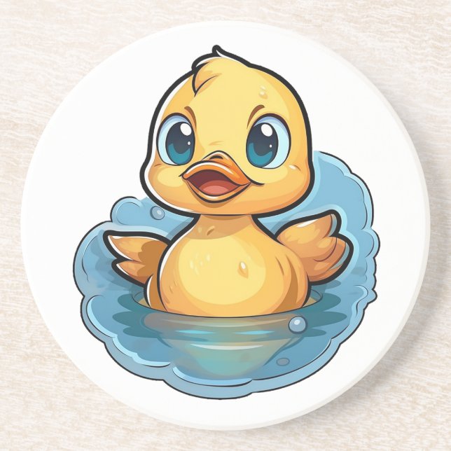 Porta-copos Ilustração de pato de desenho animado (Frente)