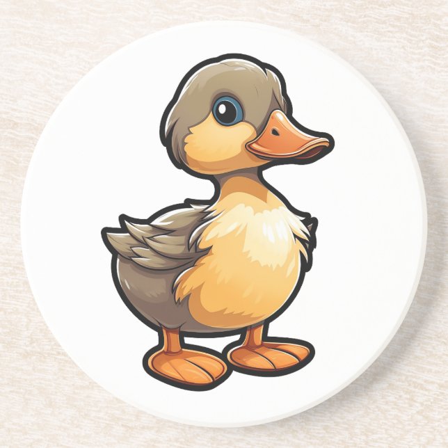 Porta-copos Ilustração de pato de desenho animado (Frente)