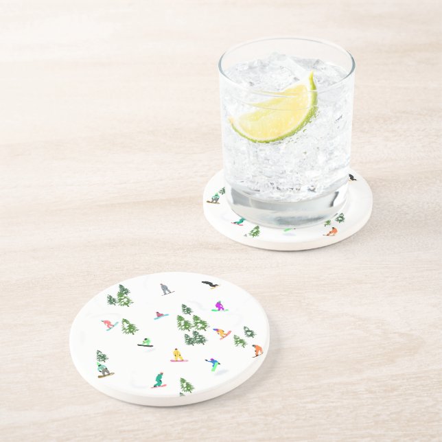 Porta-copos Ilustração do Freeride Snowboarder Snowboard (Lateral)