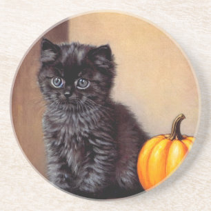 Porta-copos Ilustração Vintage Halloween Black Kitten