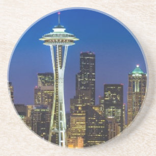Porta-copos Imagem da skyline de Seattle em horas de manhã