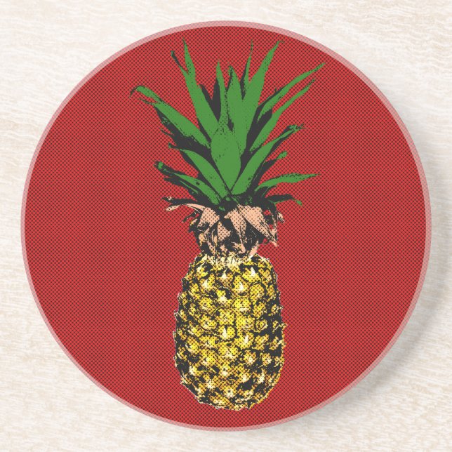 Porta-copos Imagem de Newsprint do Pineapple (Frente)