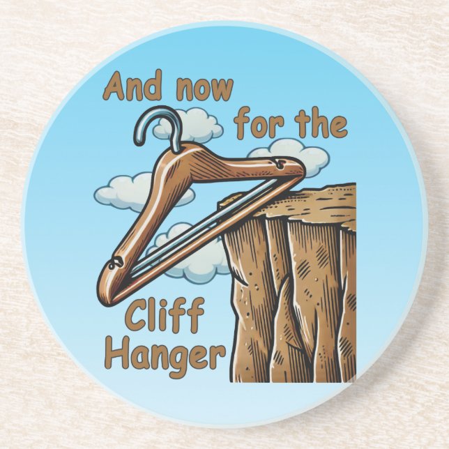 Porta-copos Imagem Divertida de Cliff Hanger com Jogo de Palav (Frente)