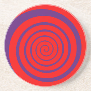 Porta-copos imagem espiral hipnótica vermelha
