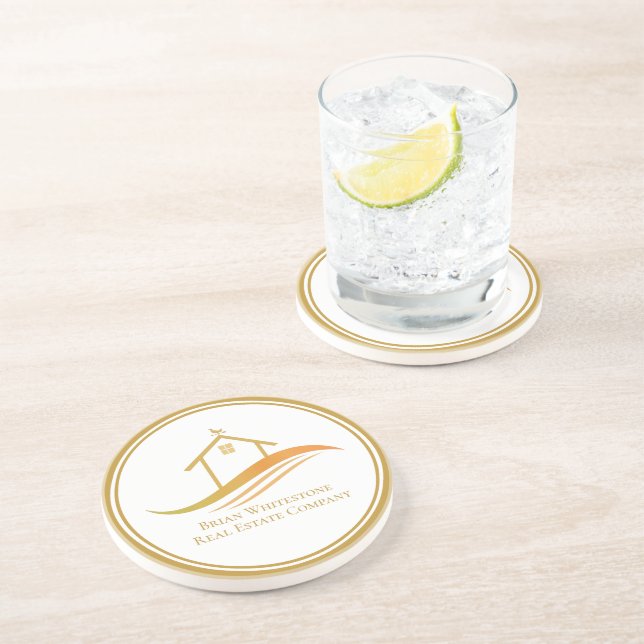 Porta-copos Imobilizador Personalizado Dourado da Empresa Imob (Lateral)