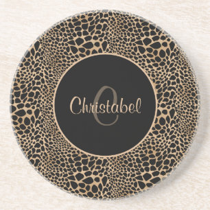 Porta-copos Impressão Animal Manchas de Leopardo Preto e Marro