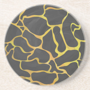 Porta-copos Impressão de Girafa Preto e Amarelo