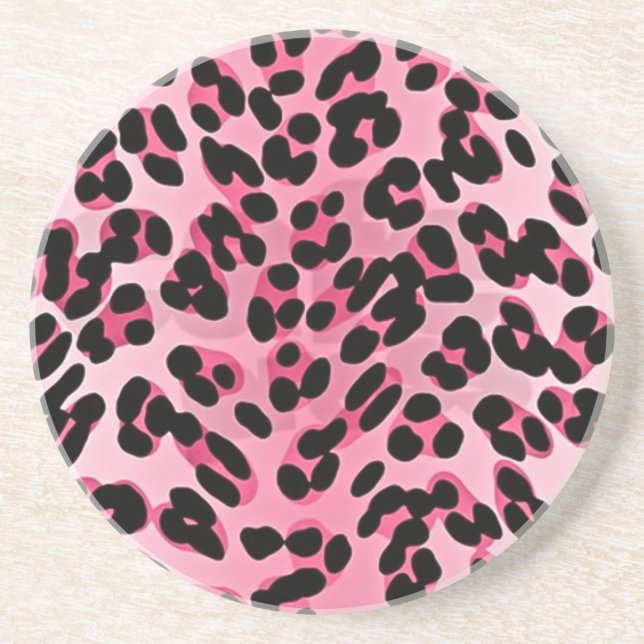 Porta-copos Impressão de Guepardo Rosa RAB Rockabilly (Frente)