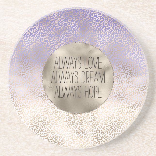 Porta-copos Impressão de Leopardo Dourado Roxo (Frente)