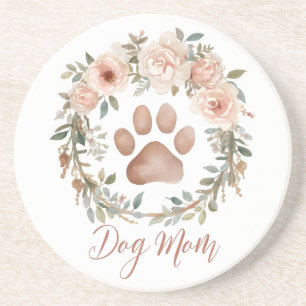 Porta-copos Impressão de Pata Floral Aquarela Personalizada Mã