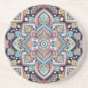 Porta-copos Indian Paisley: Padrão Étnico de Mandala
