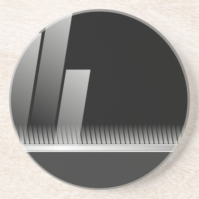 Porta copos industrial preta e de prata de aço (Frente)