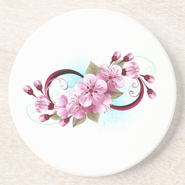 Porta-copos Infinidade com Flores de Flor Sakura (Frente)