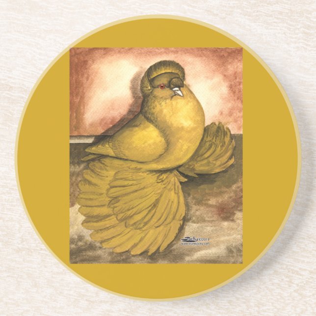 Porta-copos Inglês Trumpeter Pigeon Yellow Self (Frente)