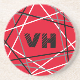 Porta-copos Iniciais de Nome de Violão com Faixa Vermelha lega