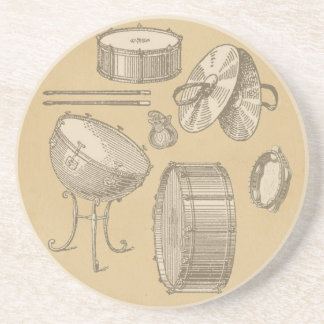 Porta-copos Instrumentos de percussão do vintage no olhar do