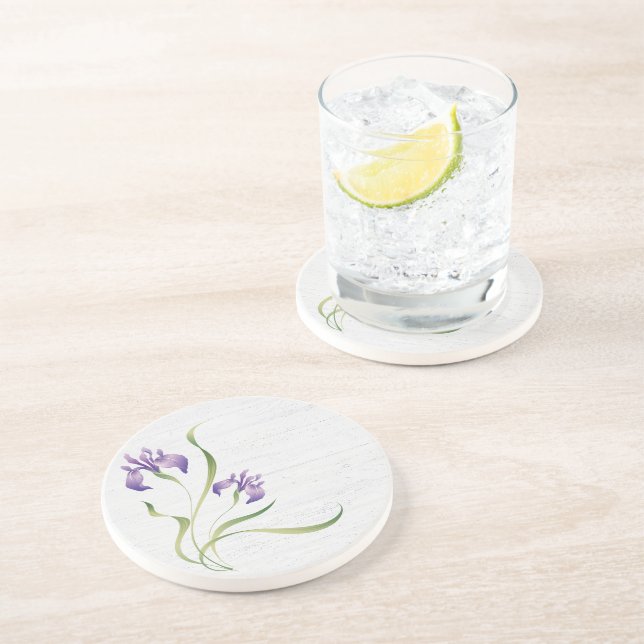 Porta-copos Íris Roxo Na Madeira (Lateral)