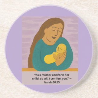 Porta-copos Isaiah 66:13 Comforting Mother and Baby Postcard